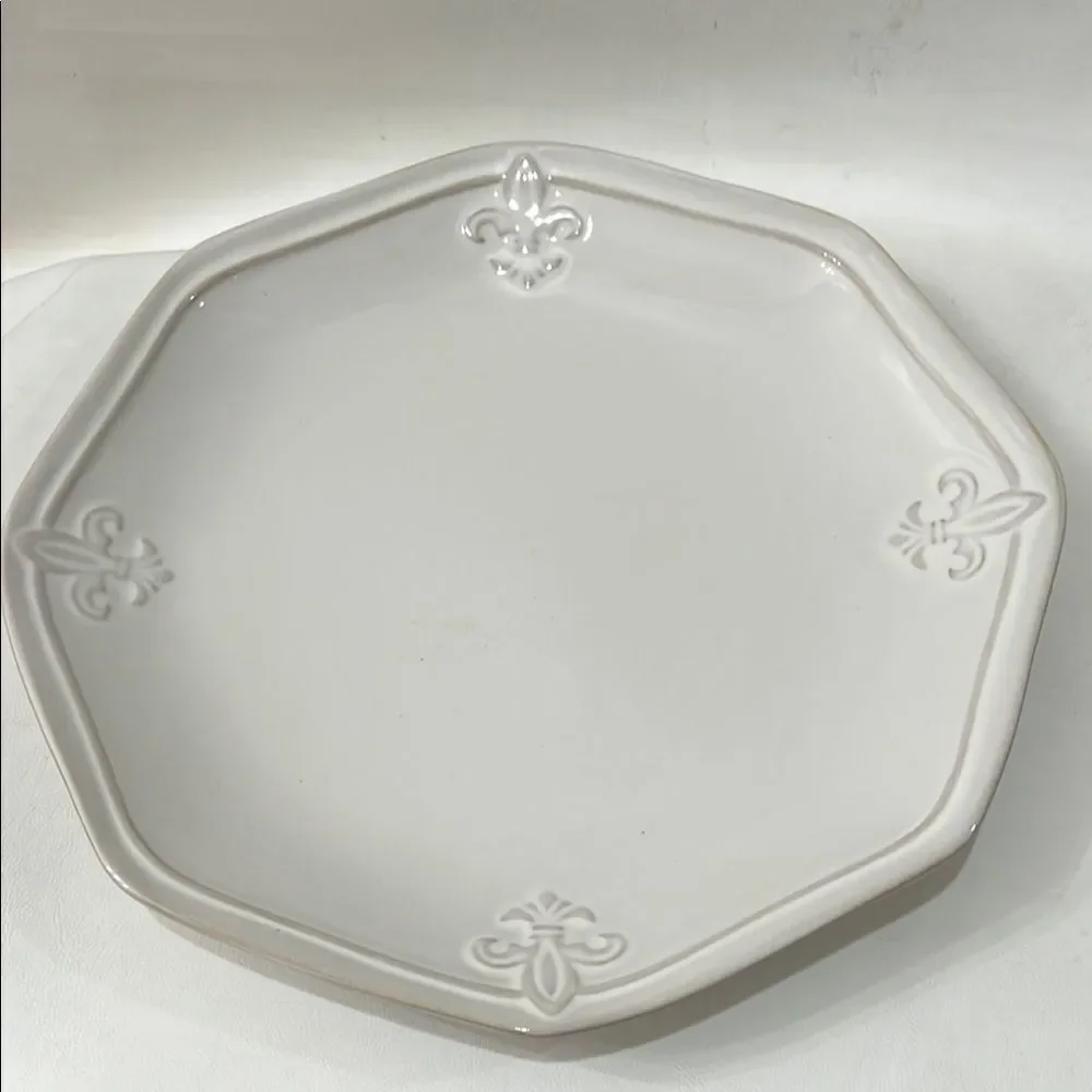 Better Homes And Gardens White Gray Octagonal Dinnerware 10 1/4 in X 1 1/4 Tall